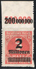 Deutsches Reich 2 Millionen Mark Deutsches Reich, Mi.-Nr. 306 b POR, <i>Freimarken Teilauflage Ziffern im Kreis</i> -
