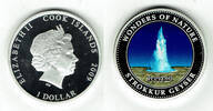 Cook Island 1 Dollar Farbmünze Wonders of Nature - Strokker Geyser Island -