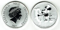 Niue 2 Dollars Silberunze Micky Maus 2017 -