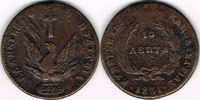 Griechenland 10 Lepta Griechenland, 10 Lepta 1831, Johannes Kapodistrias, Erhaltung siehe Scan!