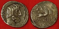 Antike - Römische Republik AR-Denar L. Titurius L. f. Sabinus, Av. Bärtiger Tatiuskopf; Rv. Victoria in Biga re.