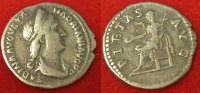 Römische Kaiserzeit - Sabina AR-Denar Denar d. Sabina, Rv. verschleierte Pietas sitzt li., PIETAS AVG, siehe Foto, RAR