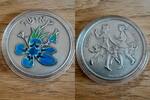 Silbermedaille ohne Jahr Israel Silbermedaille Happy Children von Chaim Gross, handbemalt Stempelglanz
