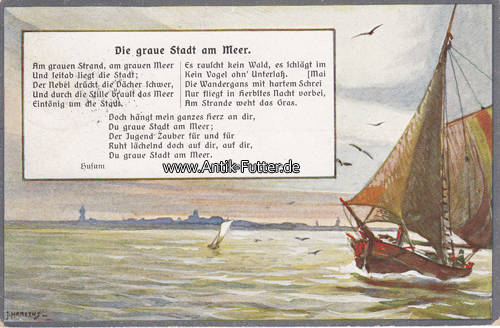 Die Graue Stadt Am Meer Text Husum 1913 Künstlerkarte/Ansichtskarte/Postkarte/Die graue Stadt am