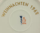 Berlin 1962 Porzellan / KPM / Wandteller / Weihnachtsteller mit großem Stern 2