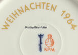Berlin 1964 Porzellan / KPM / Wandteller / Weihnachtsteller mit Christblume im original ... 1-2