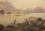 Hamburg / Lago Maggiore / Italien 1888 Ölbild / Ascan Lutteroth / Italienischer See / im Original-Rahmen 2 und 2-3