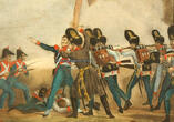 Österreich / Frankreich um 1870 Kolorierte Lithografie / Österreicher gegen französische Revolutionstruppen ... 2