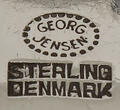 Dänemark / Kopenhagen nach 1945 4 Menügabeln / Pyramide / Entwurf: Harald Nielsen / Ausführung: Georg Jensen 2-3