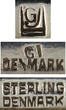 Dänemark / Kopenhagen 1933-1944 / 1945-1951 Georg Jensen / Silber Besteck / Pyramide / 5 Speisemesser 2-3