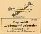 Drittes Reich O.J. Bastelbogen / NSFK / NS-Fliegerkorps / Flugmodell Jederzeit flugbereit 2-3