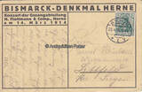 Herne / Westfalen 1914 Ansichtskarte / Postkarte / Bismarck-Denkmal Herne / Konzert der Gesangabteilung 2-3