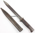 Drittes Reich O.J. Bajonett / Seitengewehr 84 / 98 / III. Modell, mit Holz - Griffschalen 2-3