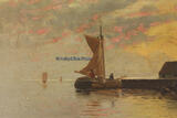 Deutsches Reich / Düsseldorf Um 1890 Johann Jungblut, auch Johann Jungbluth / Abendstimmung über einer Seenlandschaft 2-3