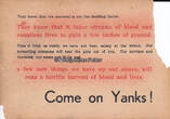 Amerika O.J. Flugblatt / Come on Yanks ! 3