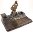 Deutsches Reich / Berlin um 1900 Schreibtischgarnitur mit Ablage / Bronze / Ludwig Eisenberger / Steinhauer 2-3