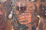 München O.J. Ölbild / Rudolf Wolf / Landsknecht mit Weinglas 2