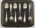 Birmingham / England 1923 / 1926 6 Silberlöffel / Espressolöffel / Mokkalöffel im Etui / Sterlingsilber 2