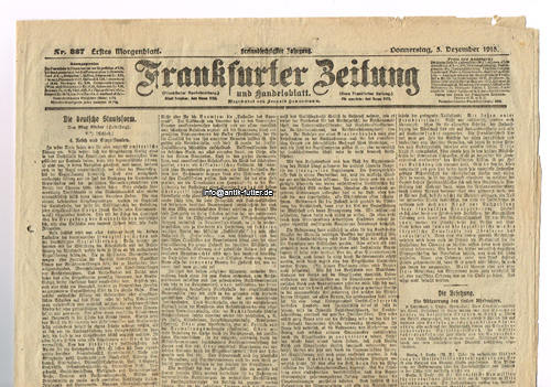 5.12.1918 Frankfurter Zeitung und Handelsblatt 3 | MA-Shops