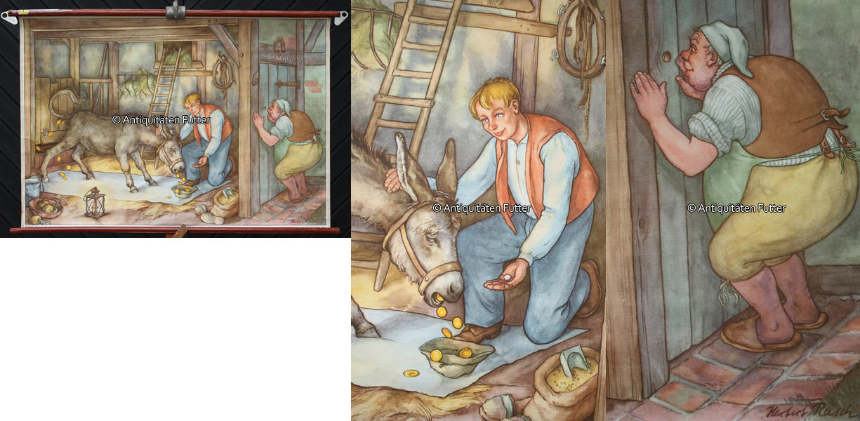 Bundesrepublik Deutschland 50er Jahre Schulwandkarte / Schul Lehrtafel