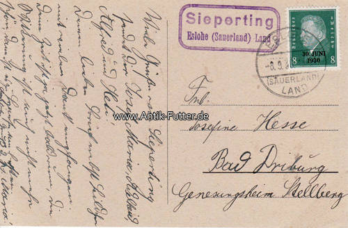 Sieperting/Eslohe/Sauerland/Wilhelmshaven 1930 Ansichtskarte mit