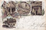 Iserlohn Litho/Ansichtskarte/Gruss aus der Dechenhöhle/Bahnhof Dechenhöhle./Kaiserhalle.. -