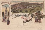 Werdohl/Remelshagen/Neuenrade Litho/Ansichtskarte/Gruss aus Werdohl./Krieger-Denkmal/Remelshagen. -
