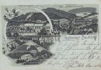 Ahelle/Oberbrügge/Brügge Litho/Ansichtskarte/Gruss aus Ahelle/Restaurant Baukloh./Brennerei./Blick nach.. -