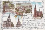 Witten a. d. Ruhr Litho/Ansichtskarte/Gruss aus Witten a. d. Ruhr./Krieger-Denkmal./Katholische... -