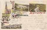 Remscheid Litho/Ansichtskarte/Gruss aus Remscheid. / Eisenbahnbrücke bei Müngsten./... -