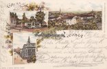Lennep/Remscheid Litho/Ansichtskarte/Gruss aus Lennep./Rathaus./Kaiser Wilhelm- u. Kriegerdenkmal -