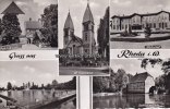 Rheda i.W. Ansichtskarte/Postkarte/Gruss aus Rheda i.W./Schloß/Freibad/St.Clemens/Bahnhof.. -