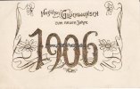 Deutsches Reich Ansichtskarte/Postkarte/Prägekarte/Herzlichen Glückwunsch zum neuen Jahre 1906 -