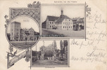 Teuchern Ansichtskarte/Postkarte/Gruss aus Teuchern/Schützenplatz/Bahnhof/Rathskeller,... -