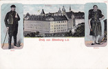 Altenburg S.=A. Ansichtskarte/Postkarte/Gruß aus Altenburg S.=A./Bauer./Schloss./Bäuerin. -