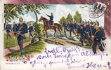 Deutsches Reich Ansichtskarte / Postkarte / Litho / Sturmangriff. / Seitenpatrouille. -
