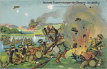 Deutsches Reich Ansichtskarte / Postkarte / Künstlerkarte / Deutsche Truppen erzwingen den ... -