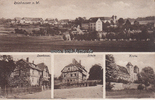 Reinhausen (Gleichen)/Göttingen Ansichtskarte / Postkarte / Reinhausen v. W. / Sparkasse. / Schule. / Kirche. -