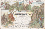 Sachsen-Anhalt Ansichtskarte / Postkarte / Litho / Gruss vom Hexentanzplatz 1450 Fuss ü.d.M. .. -