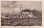 Deutsches Reich Ansichtskarte / Postkarte / S.M. Linienschiff König Albert -