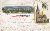 Hagen Ansichtskarte / Postkarte / Litho / Gruss aus Hagen / Luther-Kirche. / Hagen i/W -