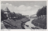 Rinteln a. d. Weser Ansichtskarte / Postkarte / Rinteln a. d. Weser / Ehrenmal und Hindenburgbrücke -
