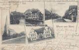 Uetze Ansichtskarte / Postkarte / Gruss aus Uetze / Mühle / Hauptstrasse / Kirche ... -