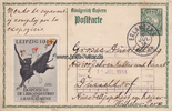 Bayern/Leipzig Ansichtskarte / Ganzsachenkarte mit Reklamemarke: Leipzig 1914 Internacia ... -