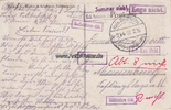 Deutsches Reich 1916 Ansichtskarte / Postkarte / Feldpoststempel mit 7 Zusatz-Stempeln 2-3