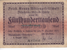 Rheinhausen / Niederrhein 500000 Mark Fried.Krupp Aktiengesellschaft / Friedrich-Alfred-Hütte -