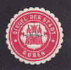 Guben Siegelmarke / Verschlussmarke / Siegel der Stadt Guben -