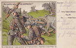 Deutsches Reich Ansichtskarte / Postkarte / Feldpostkarte / Nun wollen wir sie verdreschen! / .. -