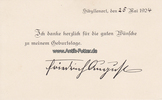 Sibyllenort / Szczodre / Sybilin / Schlesien / Sac Danksagungskarte / Friedrich August III. / mit Faksimile Unterschrift -
