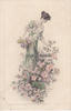 Österreich / Wien Ansichtskarte / Künstlerkarte / M. Munk / M. M. Vienne. / Frau mit Blumen -